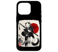 Custodia per iPhone 16 Pro Cat Ninja Gamer Giapponese Sumi-e Gioco Samurai Art