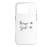 Custodia per iPhone 16 Pro Cavallo Ragazza Cuore carino scritto a mano Tipografia Regalo