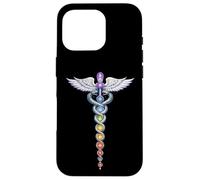 Custodia per iPhone 16 Pro Chakra Energy Caduceus Design - Risveglio della Kundalini