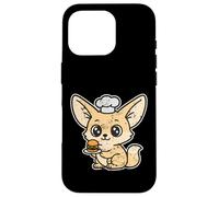 Custodia per iPhone 16 Pro Chef Fennec Mini Hamburger Kawaii