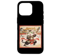 Custodia per iPhone 16 Pro Chibi asiatico cinese guerriero gatto - Meow Kung Fu Vintage Art