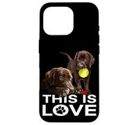 Custodia per iPhone 16 Pro Chocolate Lab This Is Love The Lab Padre The Lab Madre