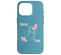 Custodia per iPhone 16 Pro Choose Joy Today Farfalla Floreale Citazione