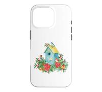 Custodia per iPhone 16 Pro Christmas Holiday Wreath Birdhouse Birds & Bells