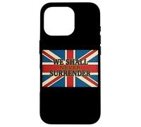 Custodia per iPhone 16 Pro Citazione Union Jack We Shall Never Surrender Churchill