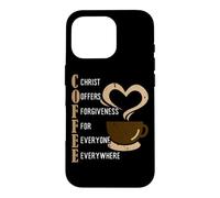 Custodia per iPhone 16 Pro Coffee Christ Offers Forgiveness For Everyone Everywhere