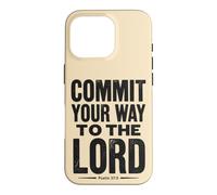 Custodia per iPhone 16 Pro Commit Your Way To The Lord Salmo 37:5 Versetto della Bibbia