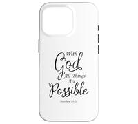 Custodia per iPhone 16 Pro Con Dio tutte le cose sono possibili Matteo Bibbia Versetto Gesù