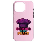 Custodia per iPhone 16 Pro Cooking Is My Peace Chef Amante del cibo Cucina Zen
