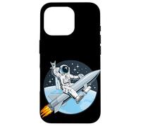 Custodia per iPhone 16 Pro Cool Astronaut Riding a Launch Rocket Illustration
