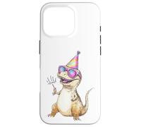 Custodia per iPhone 16 Pro Cool T-Rex Party Dino Celebration Occhiali da sole