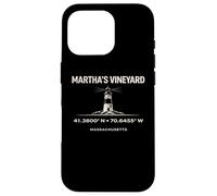 Custodia per iPhone 16 Pro Coordinate del faro di Marthas Vineyard Massachusetts