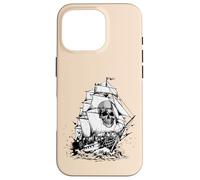 Custodia per iPhone 16 Pro Costume da pirata fantasma con teschio vintage per uomini, donne, ragazzi e bambini