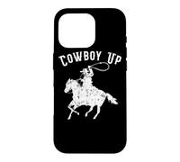 Custodia per iPhone 16 Pro Cowboy Up Design per i fan dei Rodeo e gli amanti del western