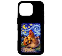 Custodia per iPhone 16 Pro Cozy Chicken Playing Guitar Whimsical Art Music Farmer Hen