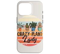 Custodia per iPhone 16 Pro Crazy Plant Lady Retro Tramonto Pianta D'appartamento Giardiniere Boho