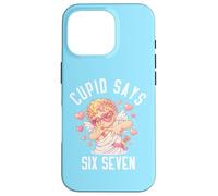 Custodia per iPhone 16 Pro Cupido dice sei sette 67 meme carino San Valentino umorismo pastello