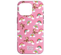 Custodia per iPhone 16 Pro Curious George Rainbow Spring All Over Print