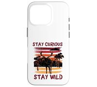 Custodia per iPhone 16 Pro Curious Stay Wild Deer Sunset Nature Lover Outdoor Vintage