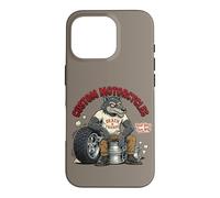 Custodia per iPhone 16 Pro Custom Motorcycles Lowbrow Wolf Rockabilly 1950s Biker