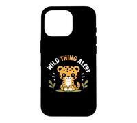 Custodia per iPhone 16 Pro Cute Animal Leopard quote Funny Wild Thing Alert