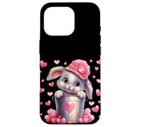Custodia per iPhone 16 Pro Cute Bunny In Valentines Basket Hearts For Rabbit Mom