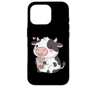 Custodia per iPhone 16 Pro Cute Cow Bubble Tea Kawaii Anime Cows Lover Girls
