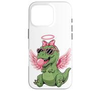 Custodia per iPhone 16 Pro Cute Dinosaur Angel Valentine's Day Gum Love