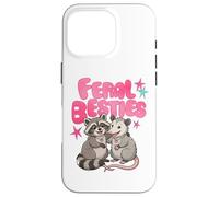 Custodia per iPhone 16 Pro Cute Feral Besties Raccoon Opossum Art