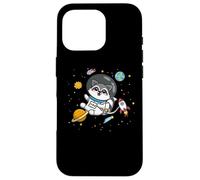 Custodia per iPhone 16 Pro Cute Funny Kawaii Cartoon Kids Astronaut Space Raccoon Lover