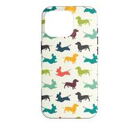 Custodia per iPhone 16 Pro Cute Funny Womens Jumping Multicolor Dachshund Lover Pattern