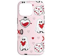 Custodia per iPhone 16 Pro Cute Ghost Valentines XOXO Heart Dice Spooky