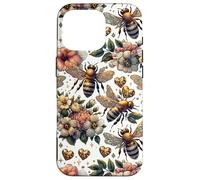 Custodia per iPhone 16 Pro Cute Heart And Flower Pattern For Women With Honey Bees