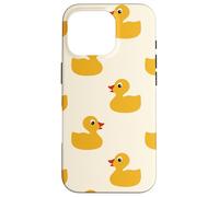 Custodia per iPhone 16 Pro Cute Yellow Rubber Duck Little Bath Toy Black