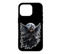 Custodia per iPhone 16 Pro Dark Gothic Angel Wings Moon Fantasy Art Aesthetic