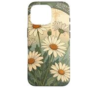 Custodia per iPhone 16 Pro Decorativo Daisy Bloom Art Nouveau Botanical