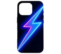 Custodia per iPhone 16 Pro Design con simbolo di energia elettrica di fulmine viola