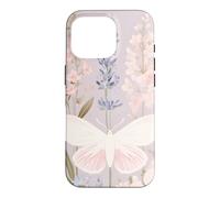 Custodia per iPhone 16 Pro Design pastello per giardini con falene e fiori selvatici