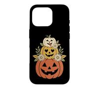 Custodia per iPhone 16 Pro Design vintage a forma di zucca con margherite anni '70