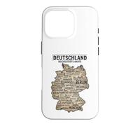 Custodia per iPhone 16 Pro Deutschland Reichsstadte Karte Mappa della città tedesca Viaggi