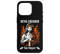 Custodia per iPhone 16 Pro Diavolo Crusher Sin Slayer Gesù Guerra Spirituale Cristiana