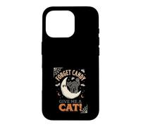Custodia per iPhone 16 Pro Dimentica le caramelle Dammi un gatto Moon Ghost Halloween