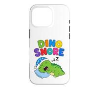Custodia per iPhone 16 Pro Dino Snore - Divertente dinosauro che dorme T-rex Dino Lover per bambini