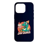 Custodia per iPhone 16 Pro Dinosauro Gelato Giugno Festa di Compleanno Jun-Saurus Pun
