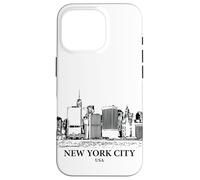 Custodia per iPhone 16 Pro Disegno di paesaggio urbano di New York