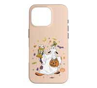 Custodia per iPhone 16 Pro Disney Goofy Halloween Ghost Trick-or-Treat Icons