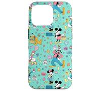 Custodia per iPhone 16 Pro Disney Mickey Mouse and Friends Retro Spring Easter Pattern
