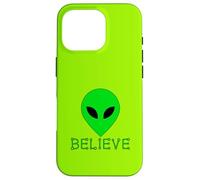 Custodia per iPhone 16 Pro DIVERTENTE ALIENO PICCOLO UOMO VERDE CREDERE