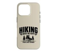 Custodia per iPhone 16 Pro Divertente design "Hiking makes me happy people not so much"