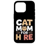 Custodia per iPhone 16 Pro Divertente gatto mamma a noleggio pet sitter amante dei gatti